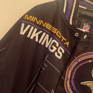 Men’s Vintage Minnesota Vikings NFL Football Letterman Jacket Size 2XL